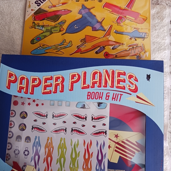 Paper Planes Kit With Book Paper Stickers+ Learn To Draw Plane Stencils New - Picture 2 of 10